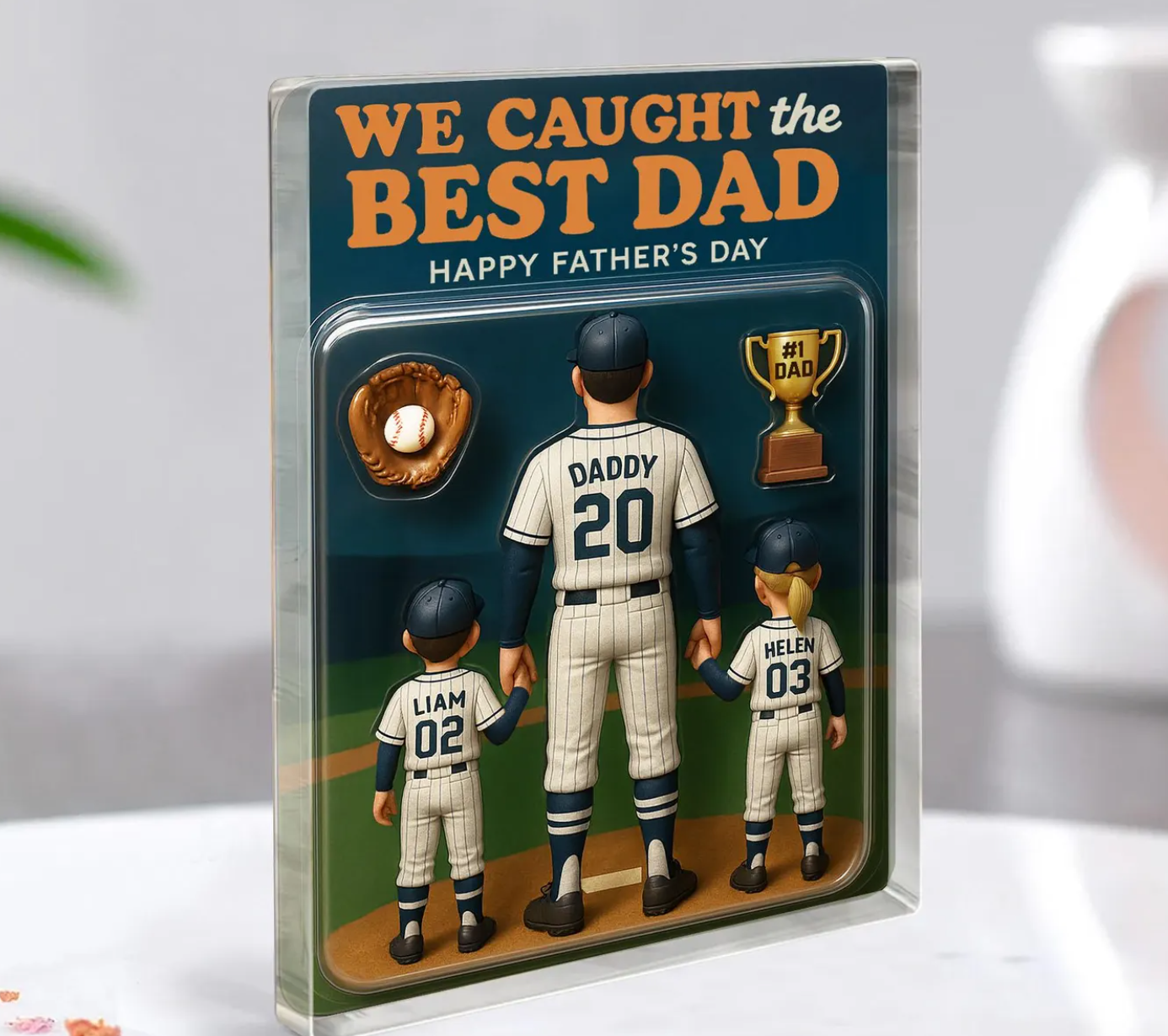 Personalized Custom Baseball Plaque - Family Gift for Fathers