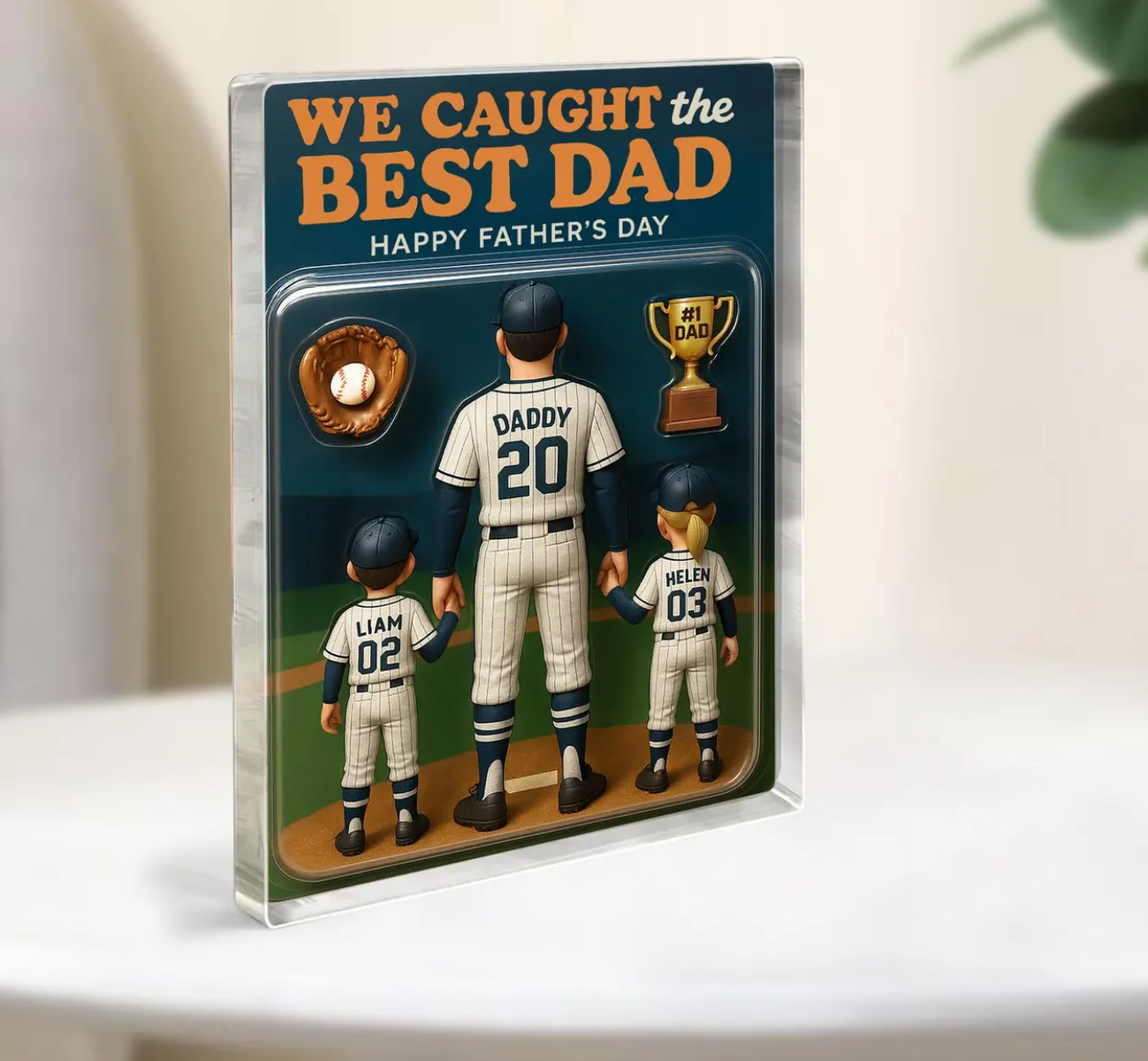 Personalized Custom Baseball Plaque - Family Gift for Fathers