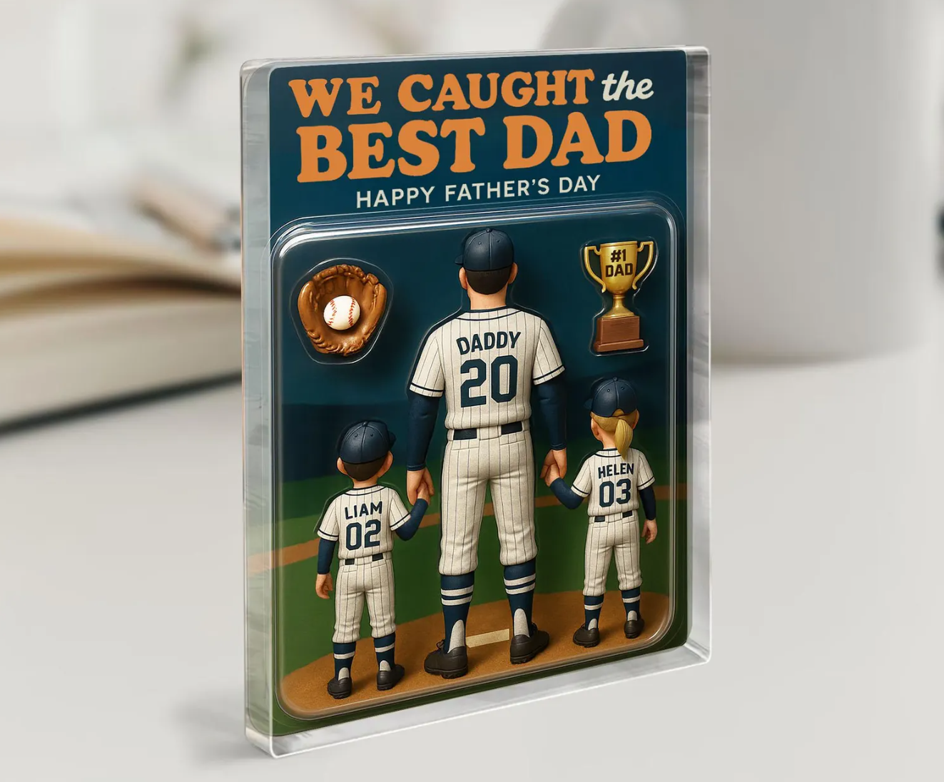 Personalized Custom Baseball Plaque - Family Gift for Fathers